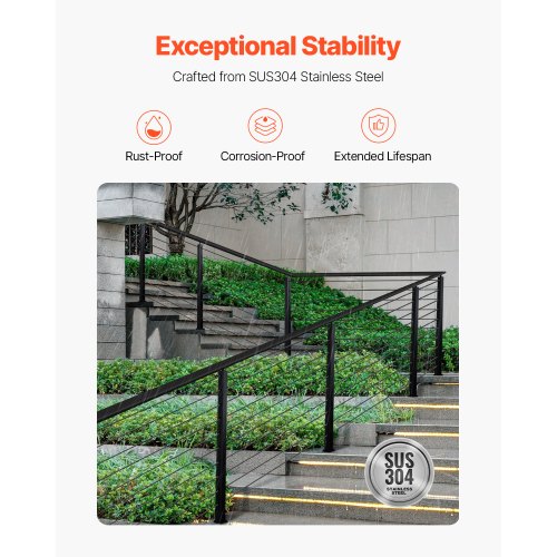 Cable Railing Post 36x1x2 Inch Stair Railing Post with PreDrilled 30°