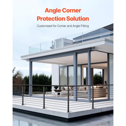 Cable Railing Post 36x2x2 Inch Corner Railing Post with LShaped