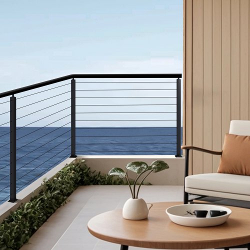 Cable Railing Post 36x2x2 Inch Corner Railing Post with LShaped