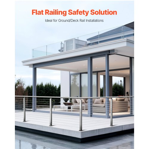 Cable Railing Post 42x2x2 Inch Level Deck Stair Posts 1Pack Stainless