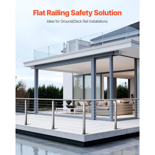 Cable Railing Post 36x1x2 Inch Level Deck Stair Posts 1Pack Stainless