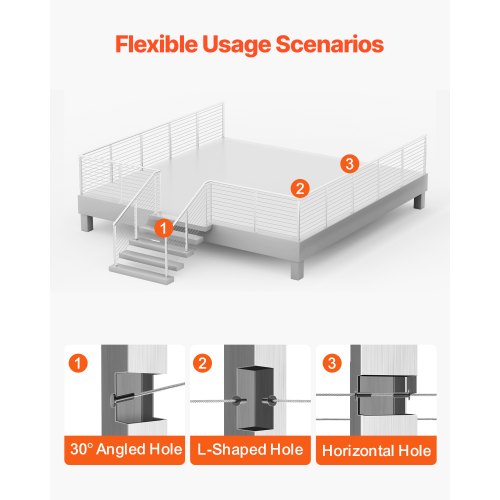 Cable Railing Post 36x1x2 Inch Level Deck Stair Posts 1Pack Stainless