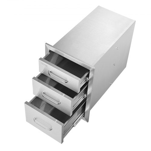 Outdoor Kitchen Drawers 14 W x 203 H x 23 D Flush Mount Triple Access