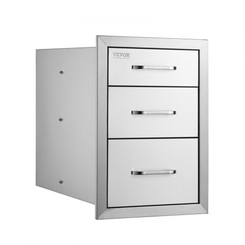 Outdoor Kitchen Drawers 14 W x 203 H x 23 D Flush Mount Triple Access