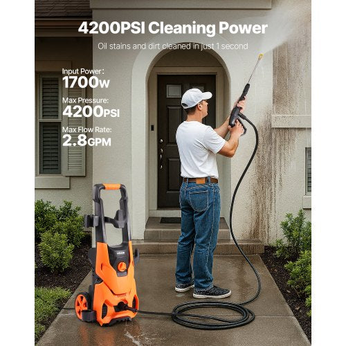 Electric Pressure Washer Max 4200 PSI and 28 GPM High Power Pressure