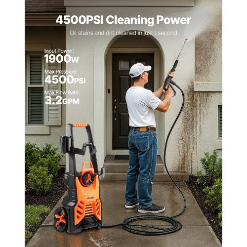 Electric Pressure Washer Max 4500 PSI and 32 GPM High Power Pressure