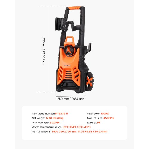 Electric Pressure Washer Max 4500 PSI and 32 GPM High Power Pressure