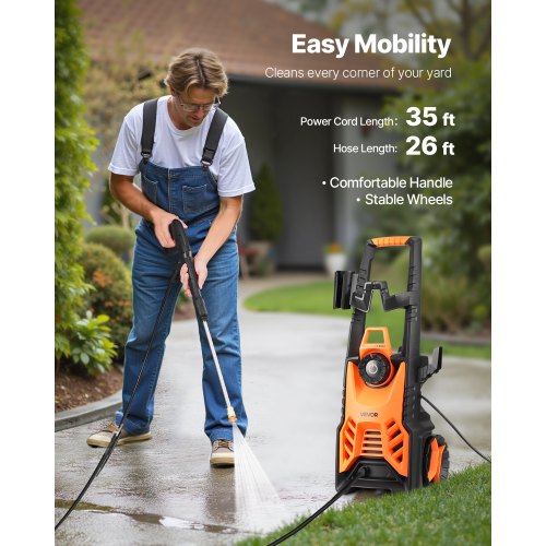 Electric Pressure Washer Max 4500 PSI and 32 GPM With Pressure Adjustment
