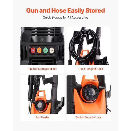 Electric Pressure Washer Max 4500 PSI and 32 GPM With Pressure Adjustment