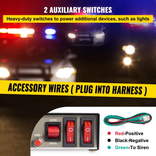 Siren Bundle 8 Tones Emergency Warning Siren 200W with PA Speaker MIC