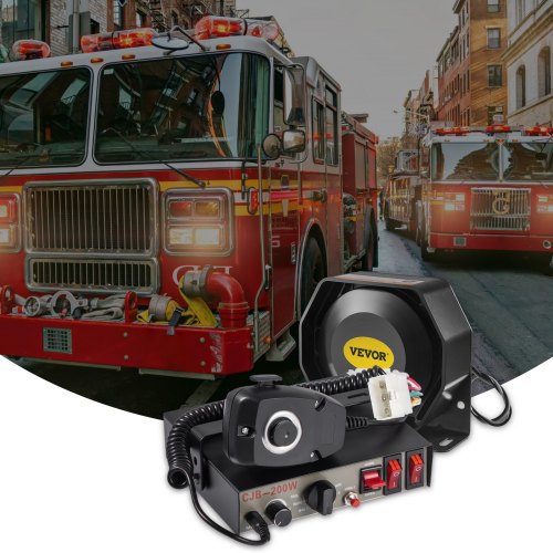Siren Bundle 8 Tones Emergency Warning Siren 200W with PA Speaker MIC