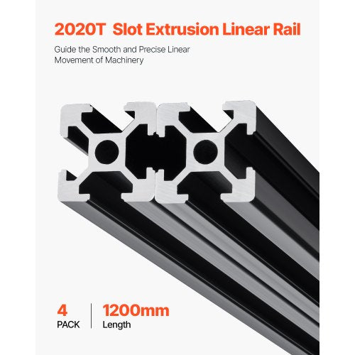 4PCS 47.2 in 1200mm T Slot 2020 Aluminum Extrusion Profile European