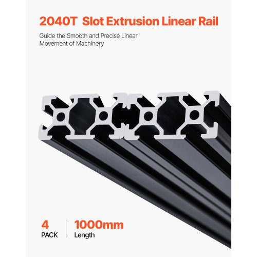 4PCS 39.4 in 1000mm T Slot 2040 Aluminum Extrusion Profile European
