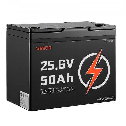 24V 50Ah LiFePO4 Lithium Battery Bluetooth Deep Cycle Lithium Rechargeable