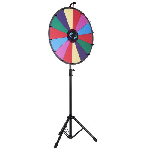 24 Inch Tabletop Color Prize Wheel with Folding Tripod Floor Stand 14 Slots