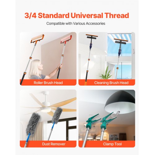 Telescopic Extension Pole 1.76-4 FT MultiPurpose Extendable Pole Sturdy