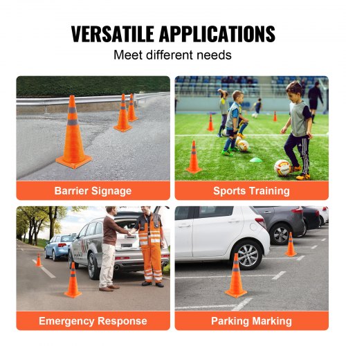 Safety Cones 4 Pack 28 inch Collapsible Traffic Cones Construction Cones