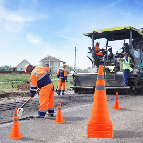 Safety Cones 4 Pack 28 inch Collapsible Traffic Cones Construction Cones