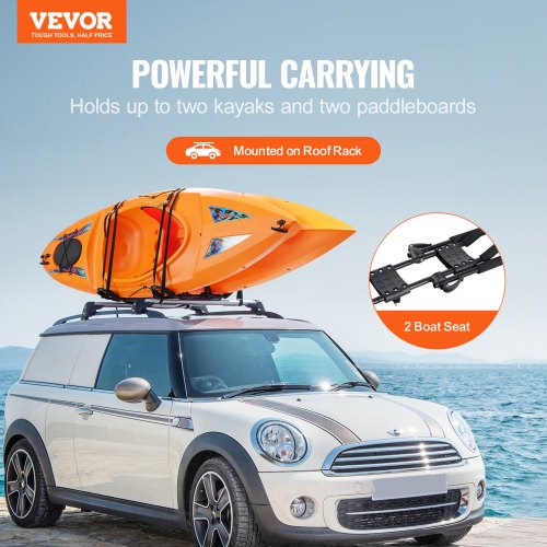 Kayak Roof Rack 1 Pair JBar Soft Roof Rack Top Mount Tie Down Carrier