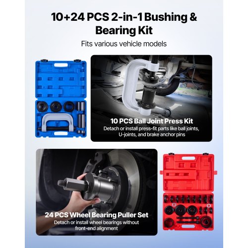 Bearing Press Kit 1024 Pcs 2 in 1 Ball Joint Press Wheel Bearing Puller