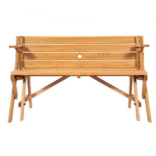 2in1 Transforming Interchangeable Picnic Table Outdoor Wooden Table and Bench