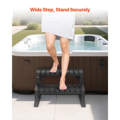 Hot Tub Steps 2Step Spa Outdoor Stairs Heavy Duty 23.6 inch Wide PP
