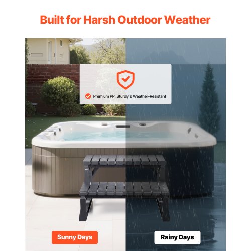 Hot Tub Steps 2Step Spa Outdoor Stairs Heavy Duty 23.6 inch Wide PP