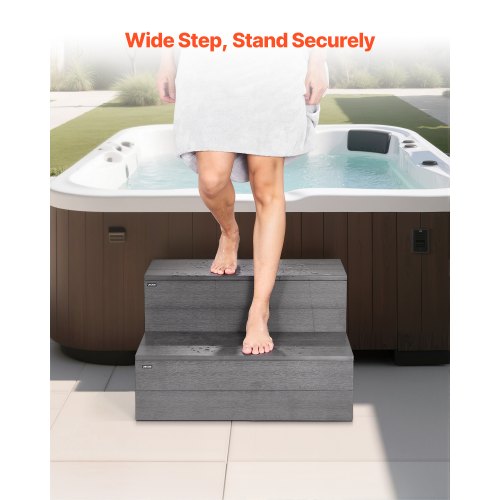 Hot Tub Steps 2Step Spa Outdoor Stairs Heavy Duty 25 inch Wide HIPS