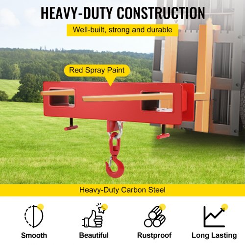 Titan Forklift Lifting Hoist Swivel Hook Mobile Crane 4400 lb capacity lift