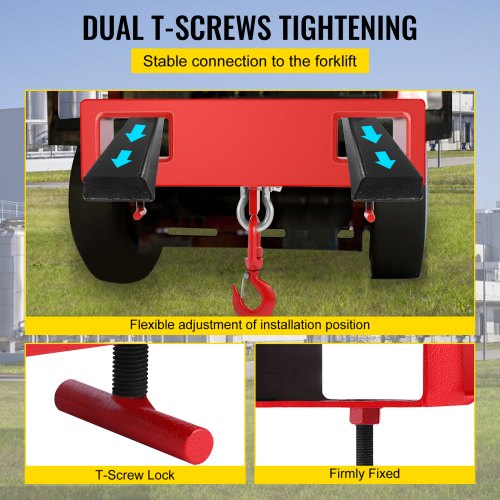 Titan Forklift Lifting Hoist Swivel Hook Mobile Crane 4400 lb capacity lift
