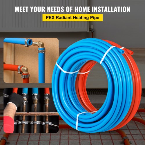 OxygenBarrier PEX Tubing 300Ft Red 300Ft Blue 12 Inch Radiant Floor PEX