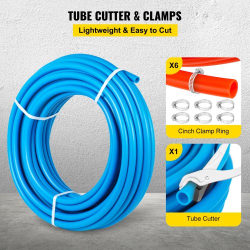 OxygenBarrier PEX Tubing 300Ft Red 300Ft Blue 12 Inch Radiant Floor PEX