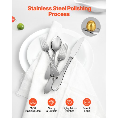 30Piece Silverware Set FoodGrade Stainless Steel Flatware Utensils