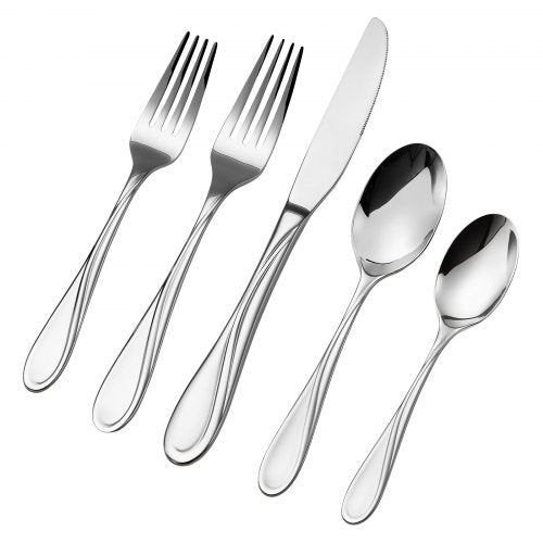45Piece Silverware Set FoodGrade Stainless Steel Flatware Utensils