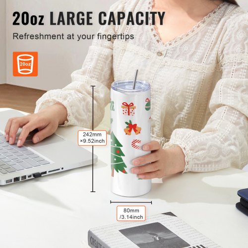 Tumbler Heat Press Machine and Sublimation Tumblers Tumbler Press Set with 8pcs