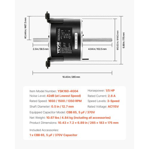 3108706916 RV AC Fan Motor Compatible with Dometic Brisk Air I Model –