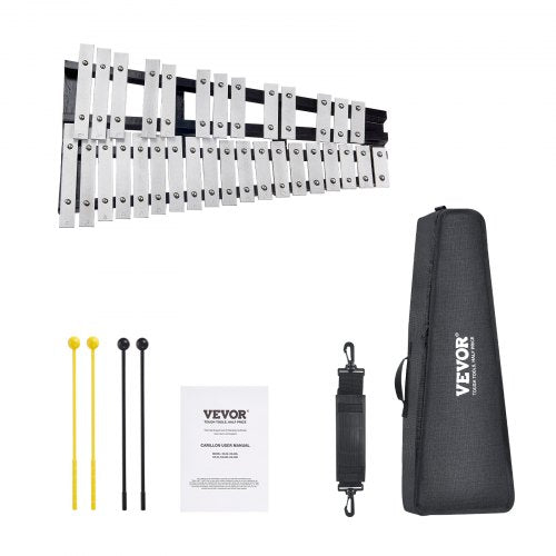 32 Note Glockenspiel Xylophone Bell Kit Percussion Instrument with Mallets