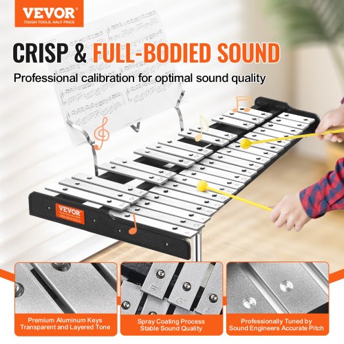 32 Note Glockenspiel Xylophone Bell Kit Professional Percussion Instrument
