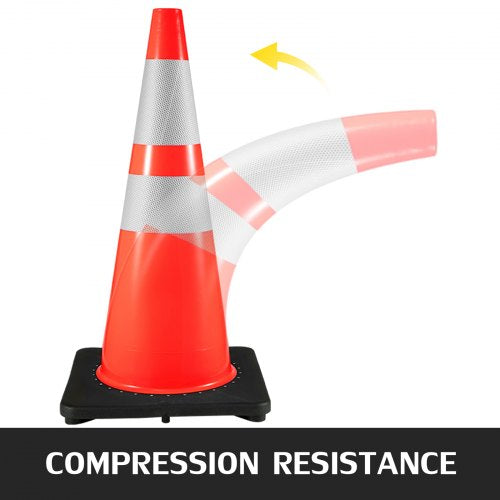 6Pack 36 Traffic Cones Safety Road Parking Cone with Black Weighted Base