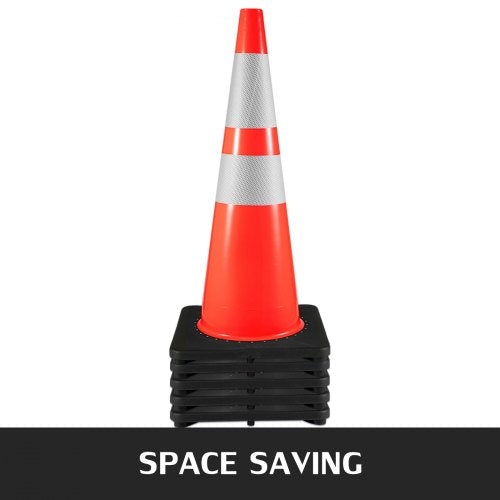 6Pack 36 Traffic Cones Safety Road Parking Cone with Black Weighted Base
