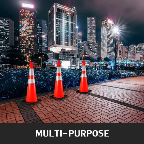 6Pack 36 Traffic Cones Safety Road Parking Cone with Black Weighted Base