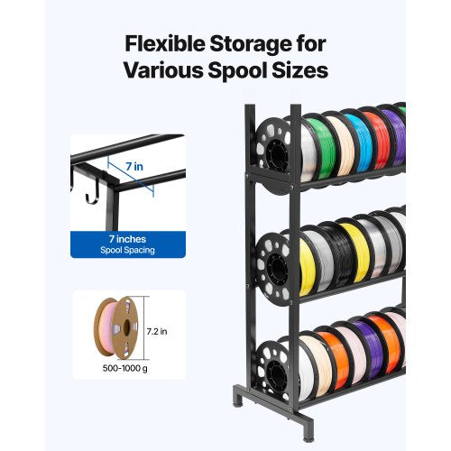 3D Printer Filament Storage Rack 5 Tier Heavy Duty Storage Shelves for 3D