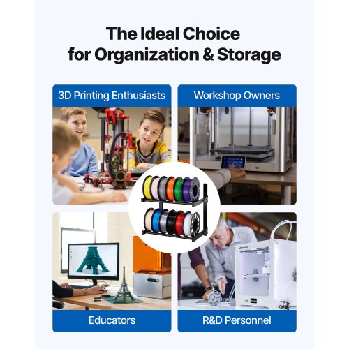 Wall Mount Printer Filament Storage Rack 2Tier Wall Bracket Storage Shelf