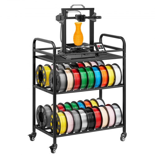 3D Printer Filament Storage Rack 3 Tier Heavy Duty Storage Shelf Rolling
