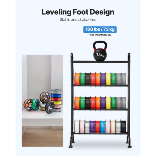 3D Printer Filament Storage Rack 4 Tier Heavy Duty Storage Shelf Rolling