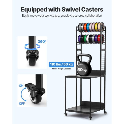 3D Printer Filament Storage Rack 4Tier 3D Printer Stand with Filament
