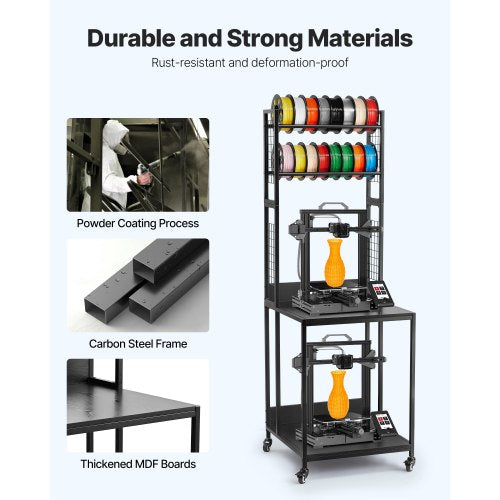 3D Printer Filament Storage Rack 4Tier 3D Printer Stand with Filament
