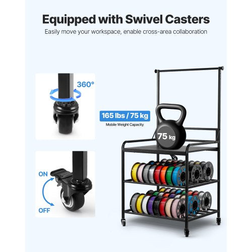 3D Printer Filament Storage Rack 3Tier 3D Printer Stand with Filament