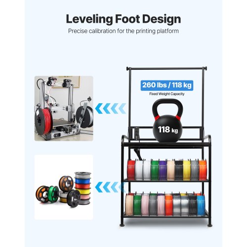 3D Printer Filament Storage Rack 3Tier 3D Printer Stand with Filament