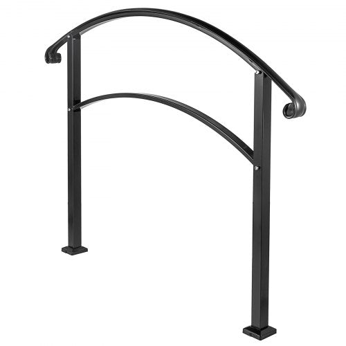 Handrails for Outdoor Steps Fit 1 or 3 Steps Outdoor Stair Railing Black